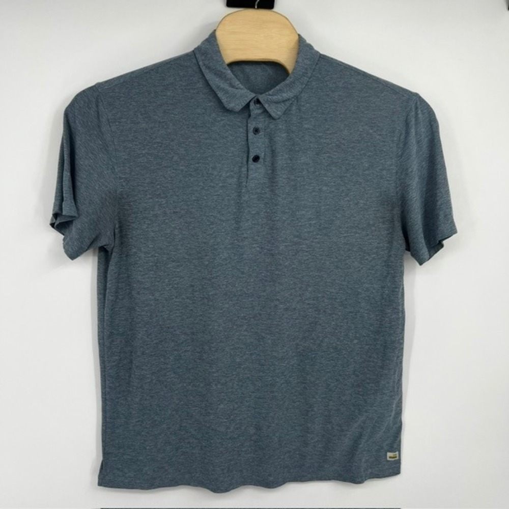Vuori Strato Tech Polo Men's XL Heathered Charcoal Blue Short Sleeve V188